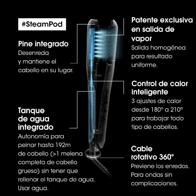 detalles plancha pelo loreal steampod professionnel
